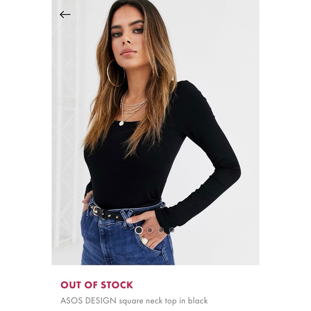 NWOT ASOS Ribbed Square-Neck Crop Top (US 10)